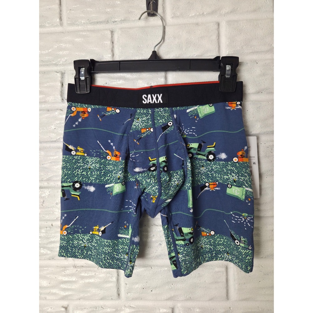 Men's SAXX Vibe Xtra Soft Comfort Boxer Briefs Lawn Mower Size Small NWT Viscose